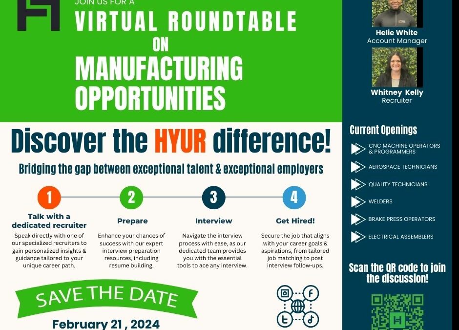 HYUR Manufacturing’s Virtual Roundtable: Bridging Talent and Opportunity in the Manufacturing Sector